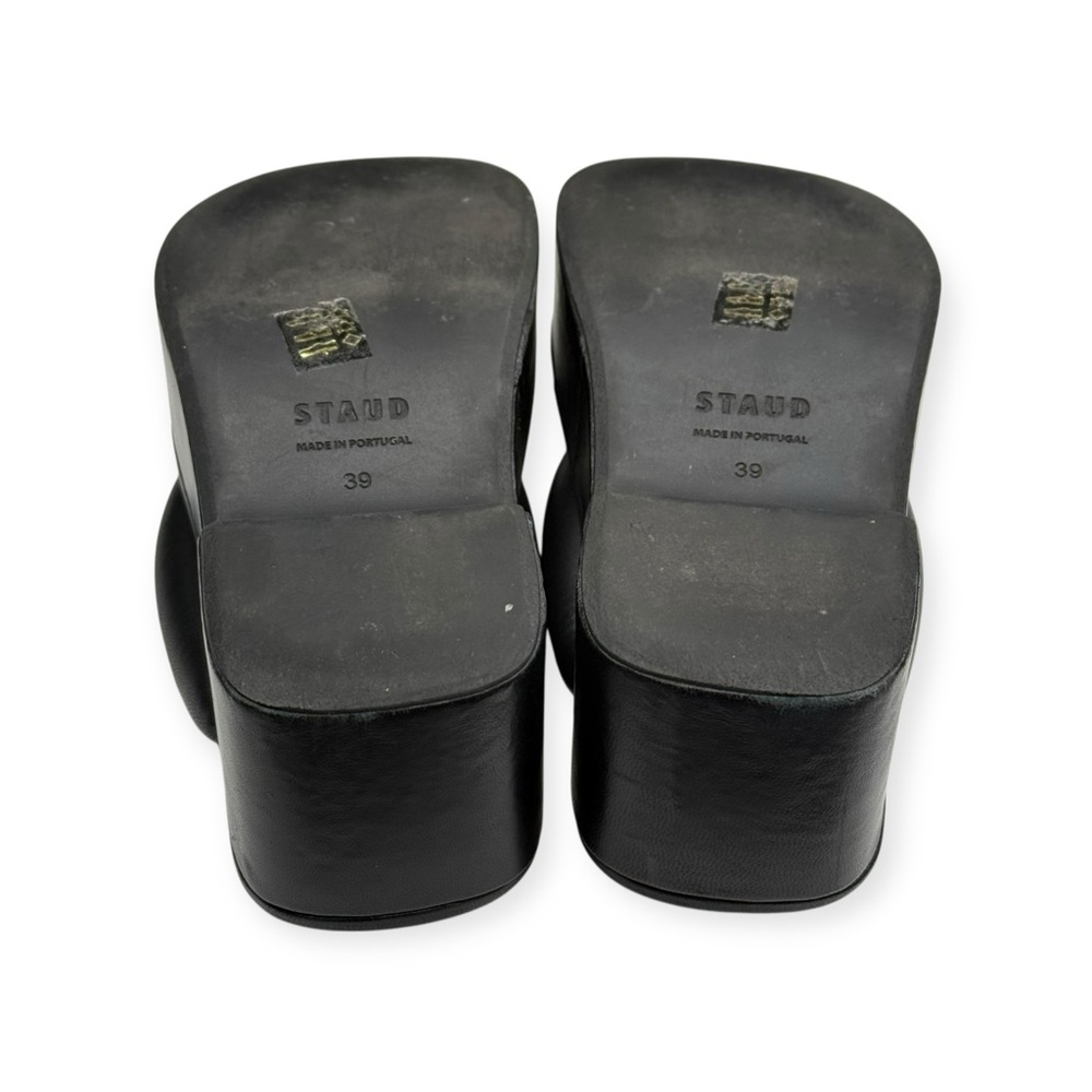 Staud 𒀭Rio Puffy Leather Thong Strap Platform Sandals 𒀭Black 𒀭39 9M - Picture 12 of 16